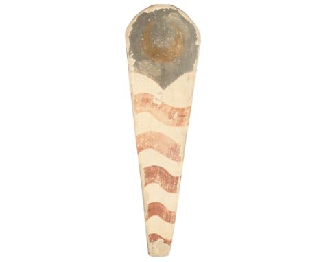 AN ITALIAN SHIELD FOR USE IN THE GIOCO DEL PONTE, PISAN, CIRCA 1776, of narrow almond-shaped form with truncated lower end, c