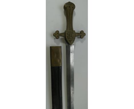 AN 1856 PATTERN MARK I DRUMMER~S SWORD, of regulation type, with etched blade including the maker~s details ~Robert Mole &amp