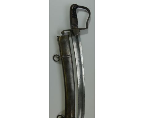 A 1796 PATTERN LIGHT CAVALRY TROOPER~S SWORD, of regulation type, with plain blade struck with Ordnance marks and signed ~J. 