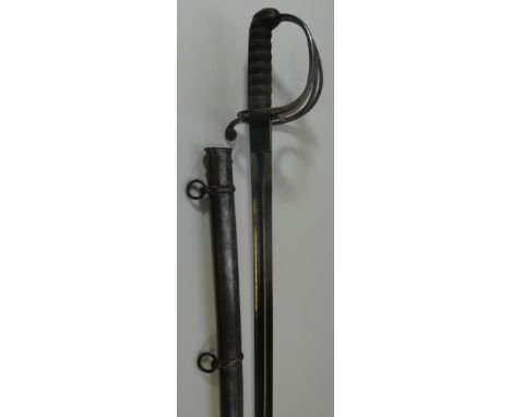 AN 1822 PATTERN LIGHT CAVALRY TROOPER~S SWORD, of regulation type, stamped with a brass-lined proof mark on one side at the f