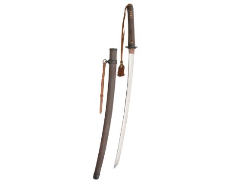 A JAPANESE OFFICER~S SHIN-GUNTÔ (MILITARY SWORD), 1943, Sugata (configuration): shinogi-zukuri (longitudinal ridgeline) with 