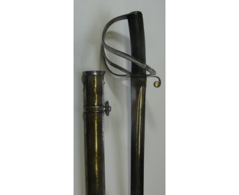 AN 1853 PATTERN CAVALRY TROOPER~S SWORD MARKED TO THE 7TH DRAGOONS, of regulation type, with slightly curved blade struck wit