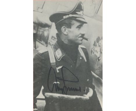 WWII Adolf Galland signed 6x4 vintage black and white photo. Adolf Josef Ferdinand Galland (19 March 1912 – 9 February 1996) 