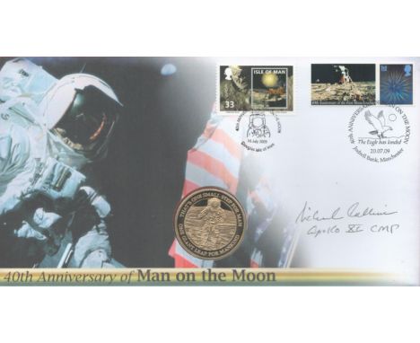 Major General Michael Collins signed 40th Anniversary of Man on the Moon coin cover PM 16 July 2009 limited edition 1 0f 20 c