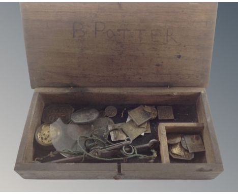 A set of 19th century precision scales with weights in box