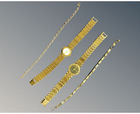 A lady's Rotary wristwatch, together with further lady's watch, white metal abalone bracelet and white metal bracelet. (4)
