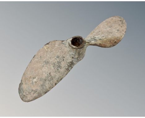 A vintage two-blade boat propeller 