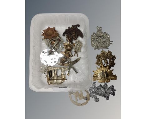 A box of army cap badges 