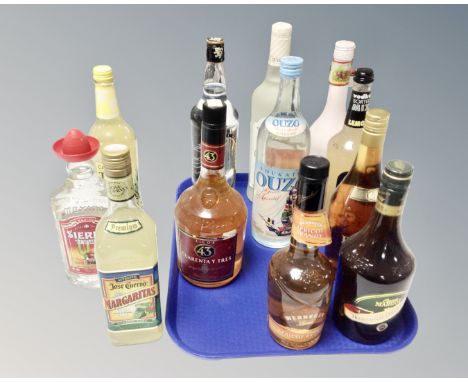 A collection of alcohol to include Tequila, Margarita, liqueurs etc 