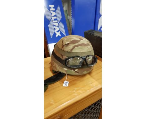 BRITISH ARMY KEVLAR MKVII HELMET WITH MTP COVER AND ESS GOGGLES AND ACCESSORIES