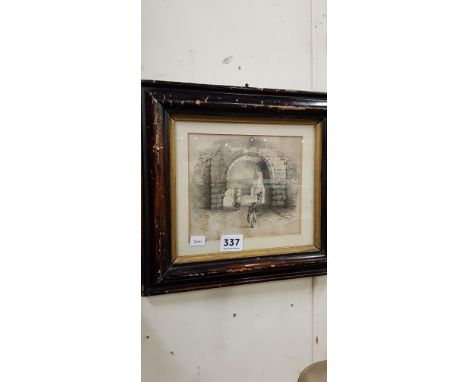 ANTIQUE PRINT - THE NORTH GATE CARRICKFERGUS
