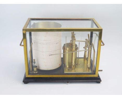A precision marine barograph Mk 1 bears S and M logo, Ref No.966, serial No 5063/50 , the drum mounted on an ebonised board, 