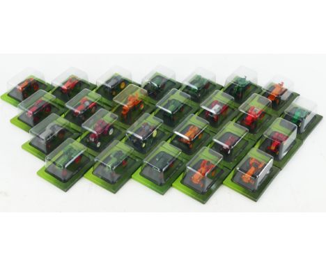 25 Hachette 1:43 Scale Model Tractors including Ferrari, David Brown, Fendr, Deutz, etc. - all boxed 