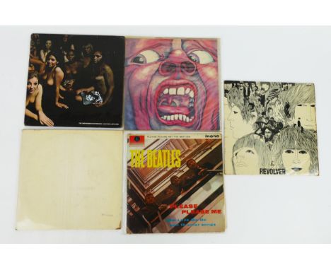 5 LP Records including The Beatles; Please Please Me, Revolver, White Album No. 0428594, The Jimi Hendrix Experience; Electri