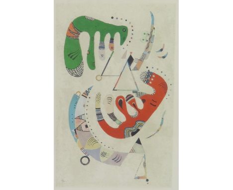 W Kandinsky 'Composition III' c. 1957 Lithograph (After), 36 x 26cm, F & G(with copy of Gallery receipt) 