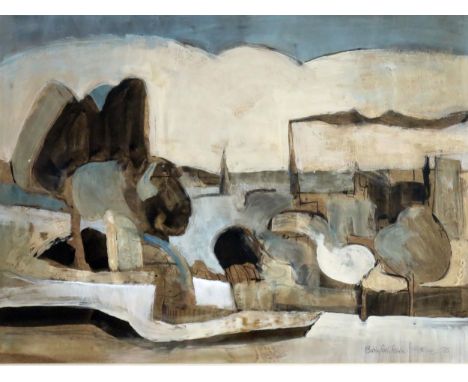 Geoffrey Key ( b.1941) British painter and sculptor, 'Buille Hill Park', gouache, signed and dated 70', valuation by Geoffrey