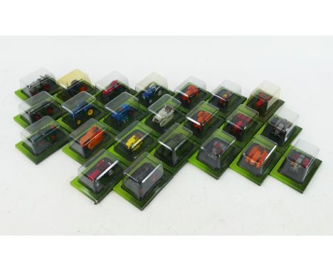 23 Hachette 1:43 Scale Model Tractors including Fiat, Hotchkiss, Massey Ferguson, Le Robuste, etc. - all boxed 