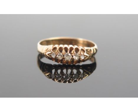 An Antique 18ct Gold and Old Cut Diamond Five Stone Ring, size M, Birmingham 1915, 2.34g 