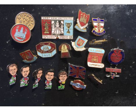 West Ham Football + Speedway Badge Collection : Only one speedway stating Supporters Club Champs 1937. A further 18 football 