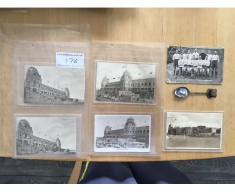 Wembley Stadium Opening Football Postcards + Memorabilia: 5 original 95 year old postcards of the stadium (2 identical) in go