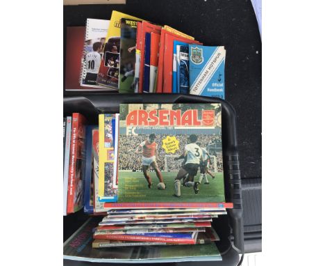 Football History Book + Handbook Collection: Wide range of London club handbooks with some hardback club histories to include