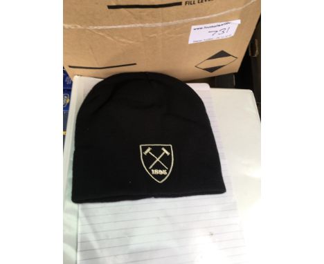 West Ham Football Hats: For those cold days that are coming. Warm acrylic hats with two Hammers and 1895 underneath the year 