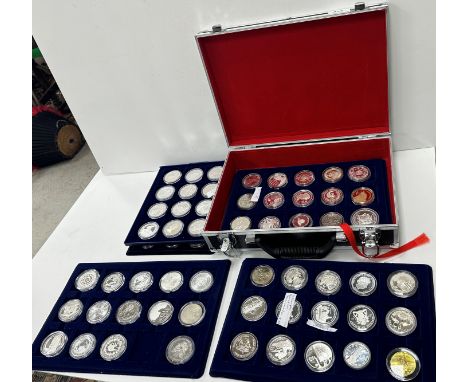 A collection of eighty-seven silver proof coins including Last Scheduled Flight of Concorde 24th October 2003 $10, History of