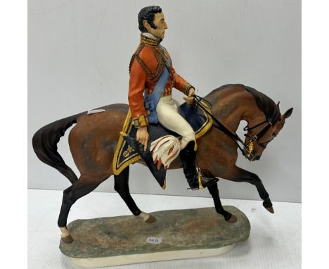 A Royal Worcester polychrome decorated porcelain figure "Wellington", modelled by B Winshall, circa 1969, 39.5 cm high CONDIT