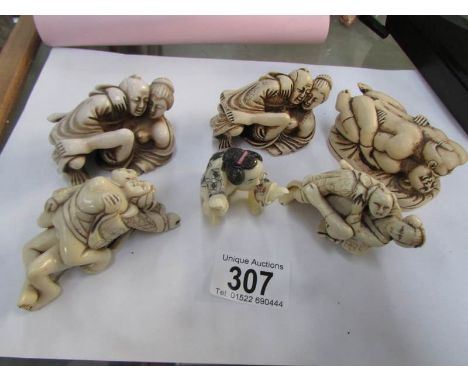 6 erotic netsuke