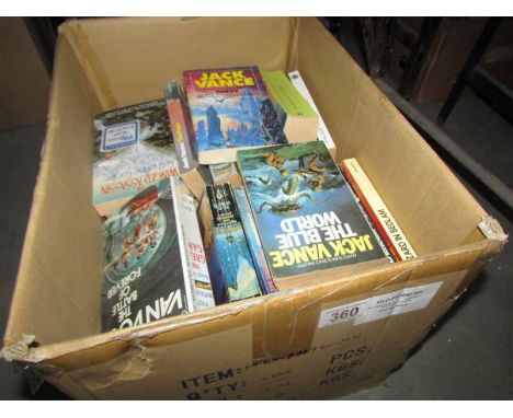 A collection of approximately 50 vintage sci-fi and fantasy paperback books 