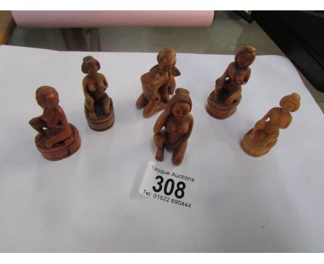 6 erotic netsuke