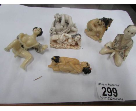 6 erotic netsuke