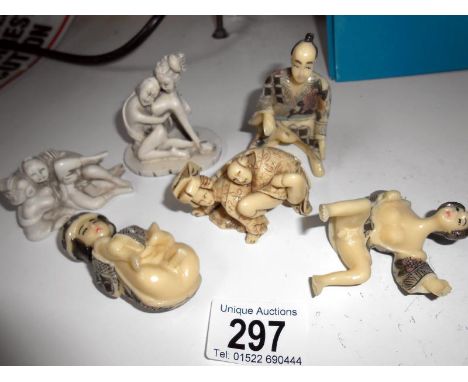 6 erotic netsuke