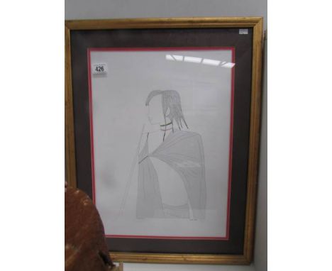 A modern print entitled 'Tanzanian' and signed Melor Yelson, 47/500