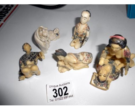 6 erotic netsuke