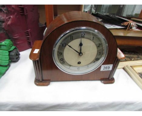 A Westminster chime mantel clock