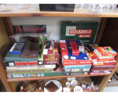 A mixed lot of board games including scrabble, cribbage etc