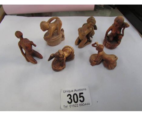 6 erotic netsuke
