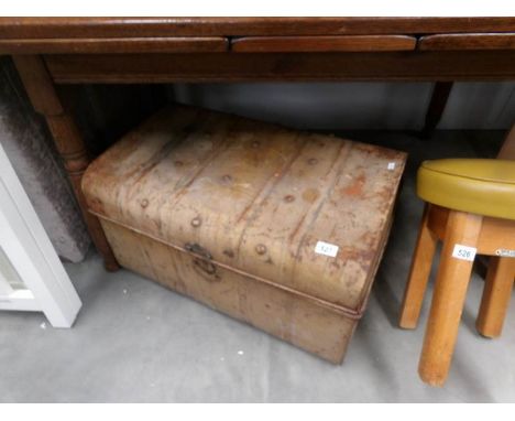 A tin trunk