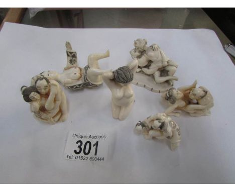 6 erotic netsuke