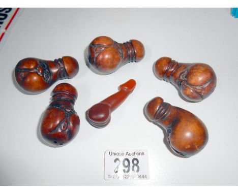 6 erotic netsuke
