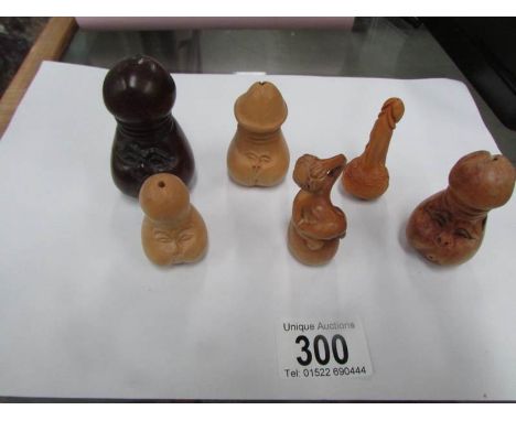 6 erotic netsuke