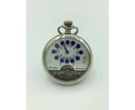 Size 10s, Mechanical: Hand-winding, Hairlines, Dial - The White Enamel Dial Has A Visible Balance and Regulator, Gold Enamel 