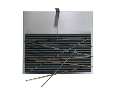 Jesus Rafael Soto (Venezuelan, 1923 - 2005)Titled: Vibrations MetalliquesSigned "Soto" on a label affixed to the reverse.Numb