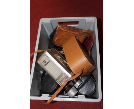 A collection of cameras and accessories, to include a Kodak brownie turret movie camera, lightmeter etc 