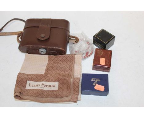A small collection of miscellaneous items, to include a pair of yellow metal and pearl set drop pendant earrings, a pair of s