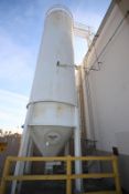 90,000 lb. Cone-Bottom Carbon Steel Resin Silo with 12” Butler Slide Gate and Kistler-More Sonologic