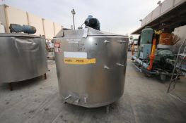 Aprox. 700 Gal. S/S Hinged Lid Processor with Stainless Bottom, Steel Legs, Top Mounted Agitator (