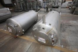 Aprox. 270 Gal. Single Shell Vertical S/S Tanks with Dish Top, Dish Bottom, S/S Legs, (Interior