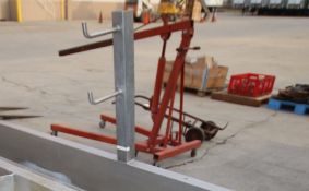 Aprox. 2-Ton Portable Crane with Barrel Dollie (Located Outside)